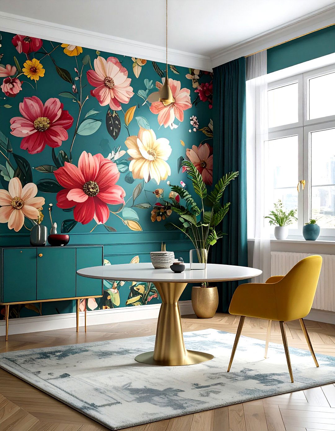 Peel and stick wallpaper - 30 inexpensive dining room ideas