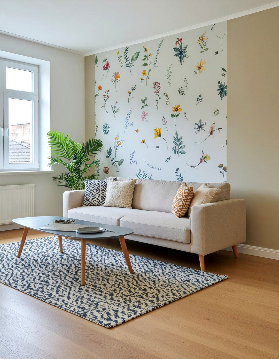 Peel and stick wallpaper - 30 rental apartment living room ideas