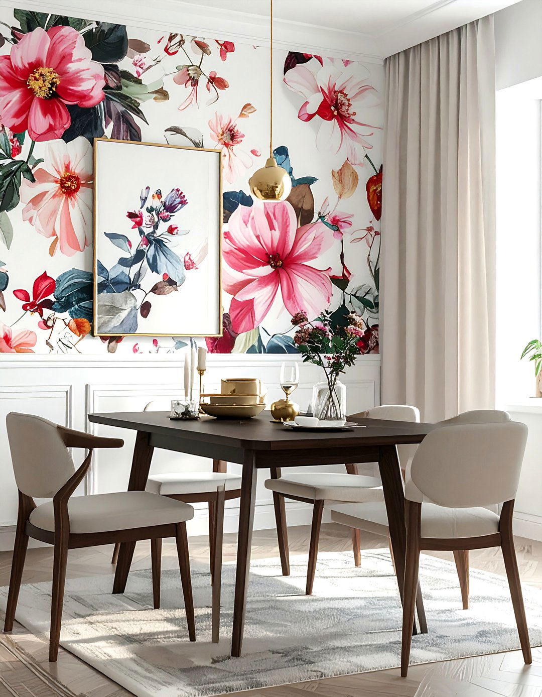 Peel and stick wallpaper - 30 temporary dining room ideas
