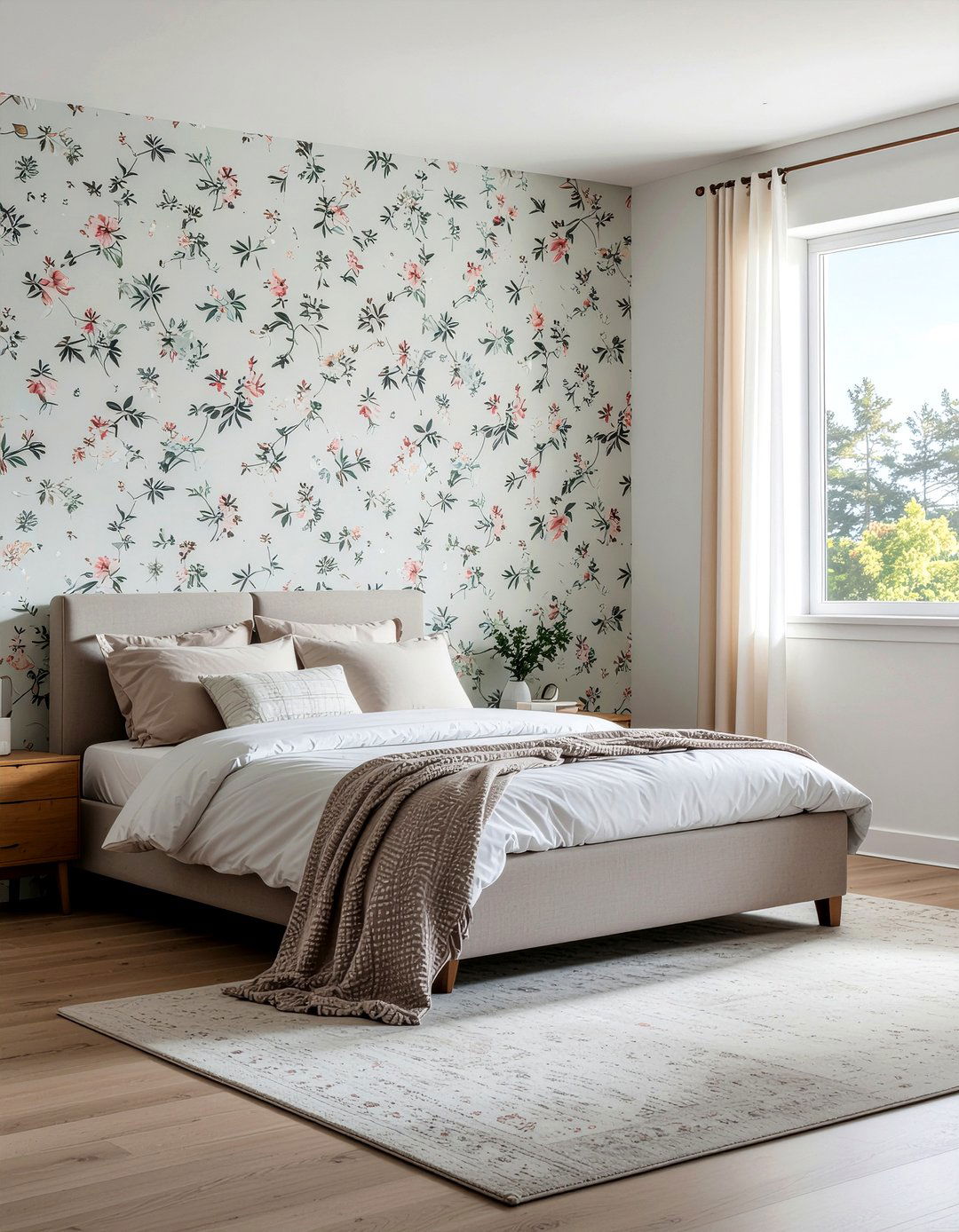 Peel and stick wallpaper - 30 bedroom on a budget ideas