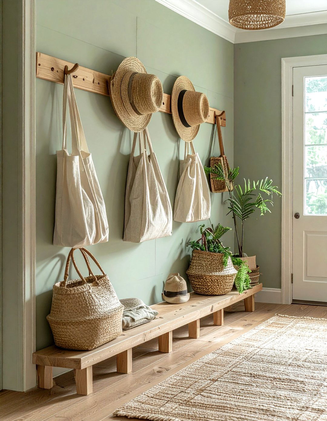 Peg rail - 30 hallway wall decor ideas
