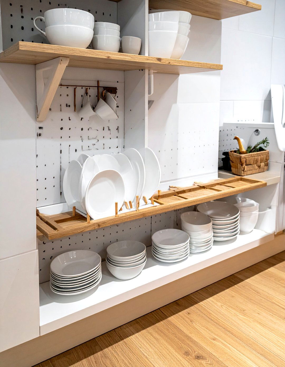 Pegboard Cabinet Inserts - 30 small kitchen cabinet ideas