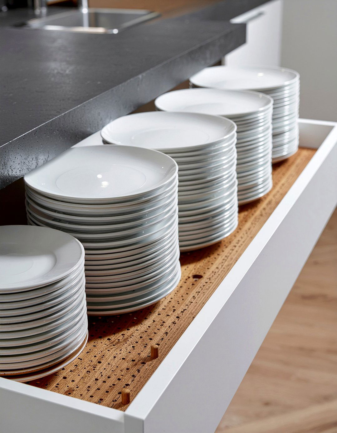 Pegboard Drawer Organizer - 30 deep drawer kitchen ideas