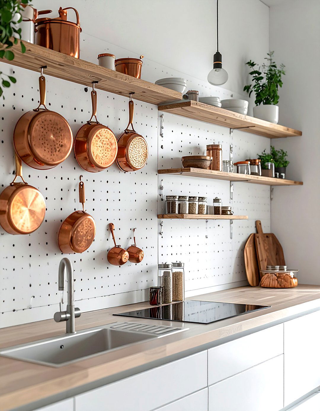 Pegboard Kitchen Organizer - 30 studio kitchen ideas