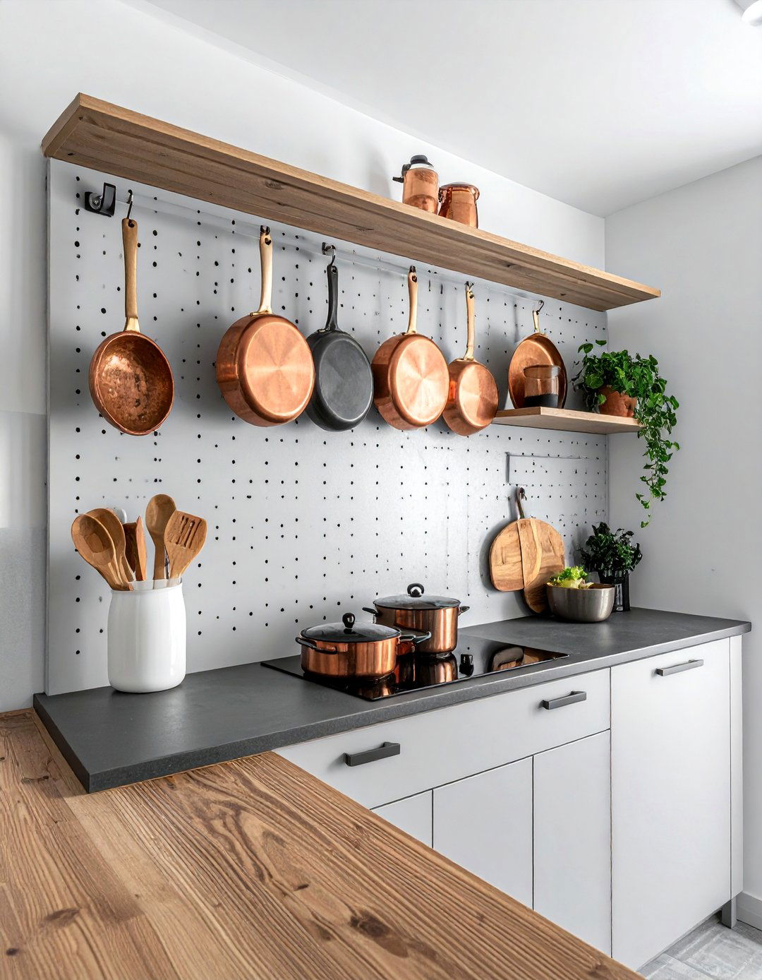 Pegboard Kitchen Organizer - 30 apartment kitchen ideas