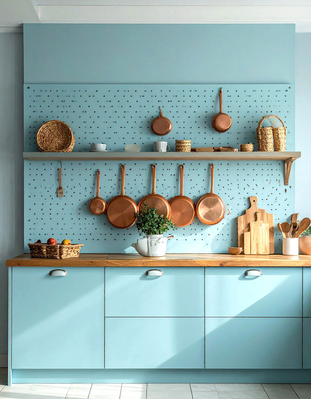 Pegboard Kitchen Wall - 30 small kitchen layout ideas