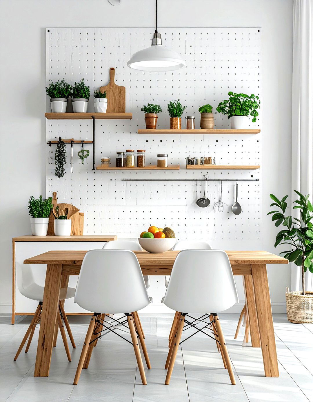 Pegboard Organizer - 30 dining room storage tips