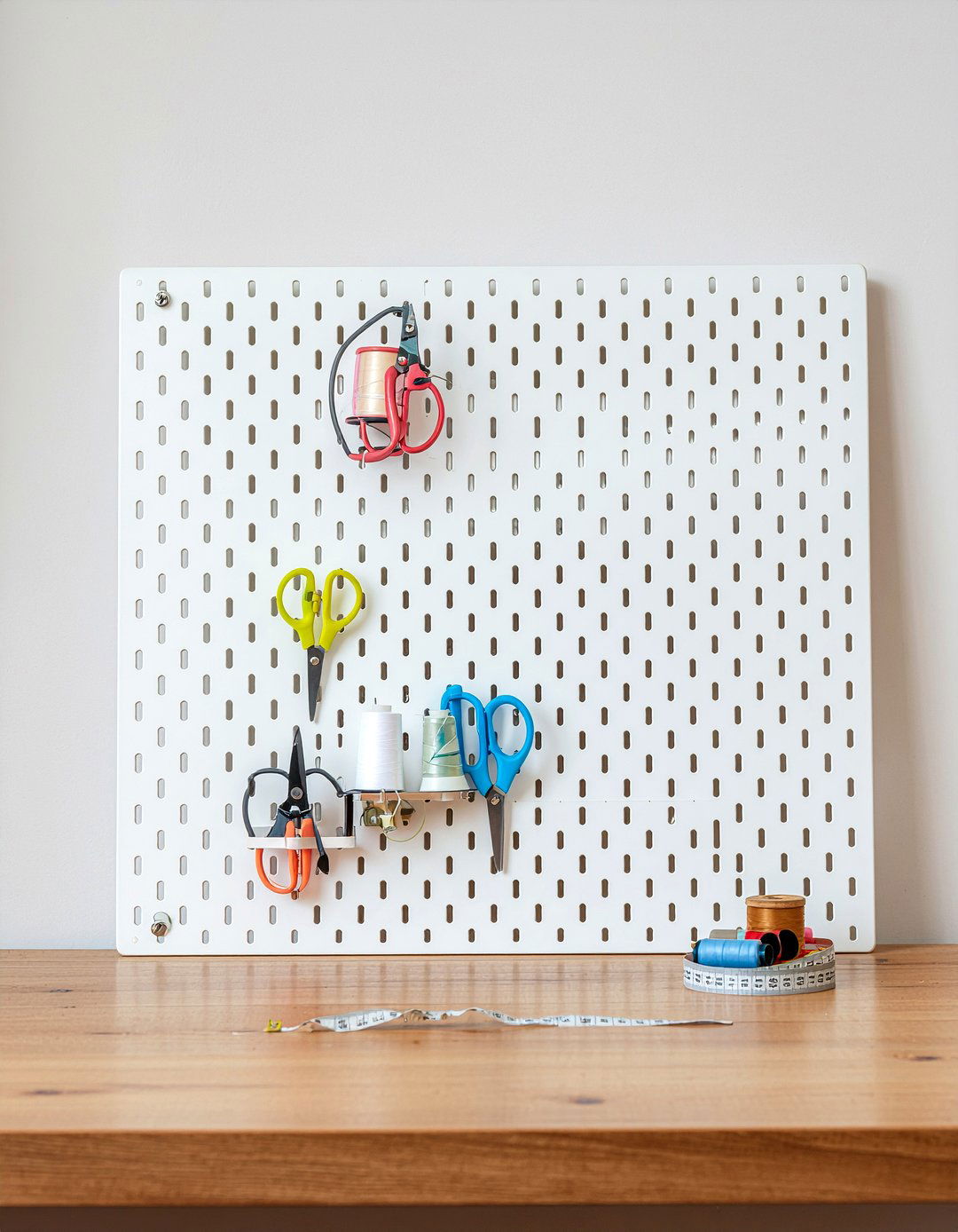 Pegboard Sewing Wall - 30 bedroom sewing nook ideas