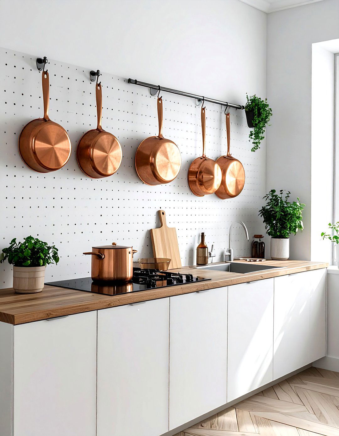 Pegboard Wall For Kitchenware - 30 dining room organization hacks