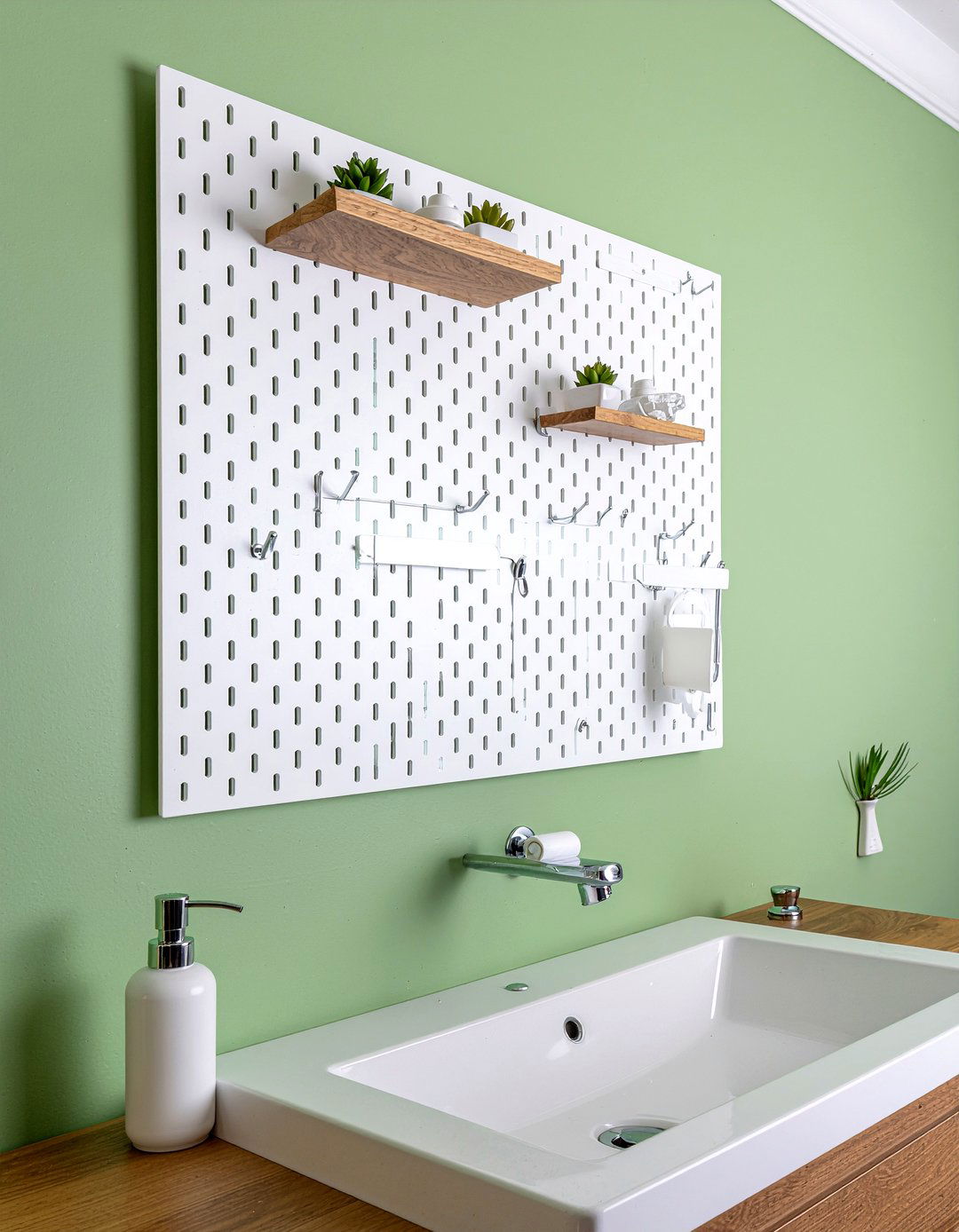 Pegboard Wall Organizer - 30 bathroom DIY storage ideas