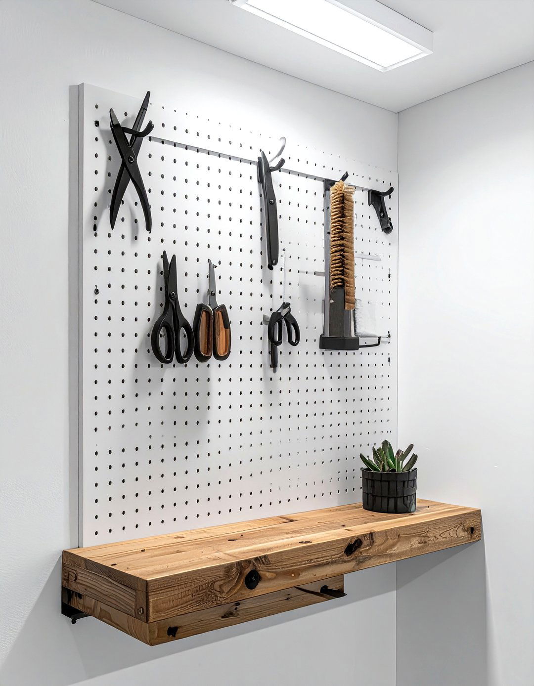 Pegboard Wall Storage System - 30 laundry room storage ideas