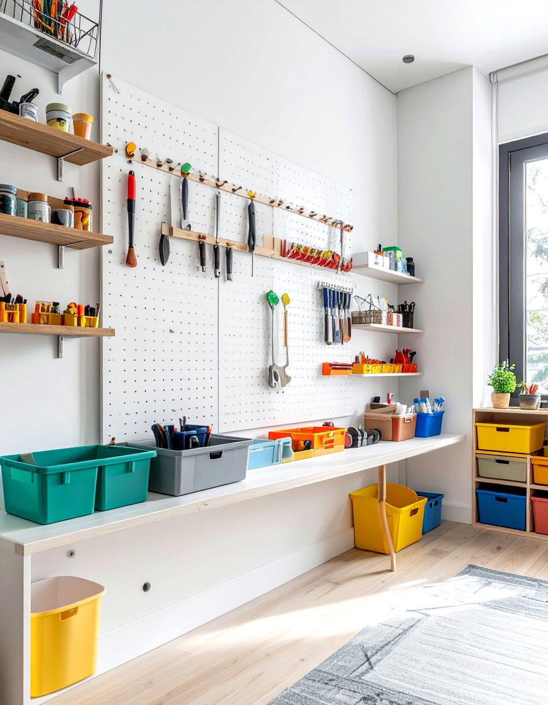 Pegboard Wall System - 30 small space decor ideas