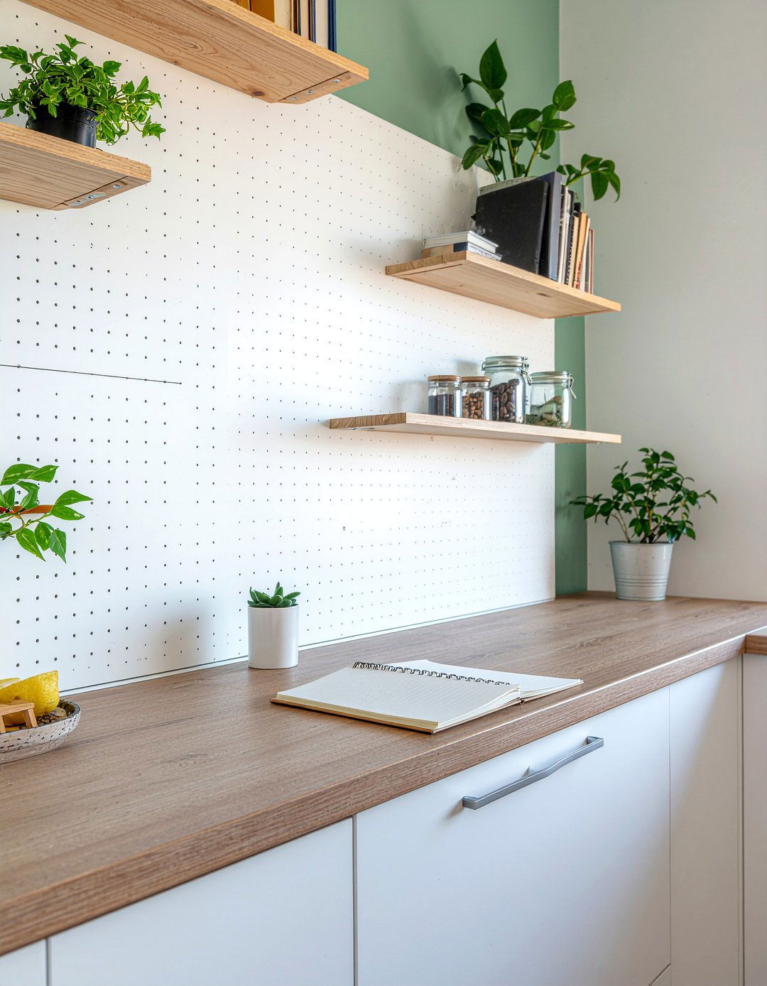 Pegboard command center - 30 kitchen message board ideas