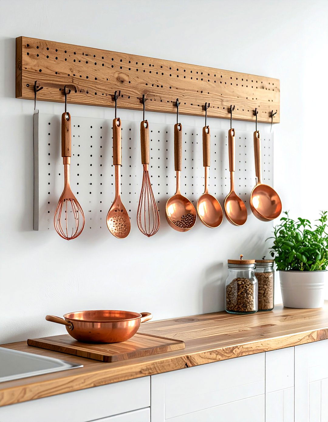 Pegboard for antique kitchen utensils - 30 heirloom display ideas