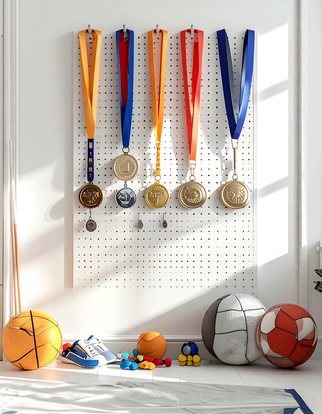 Pegboard medal organizer - 30 award display ideas