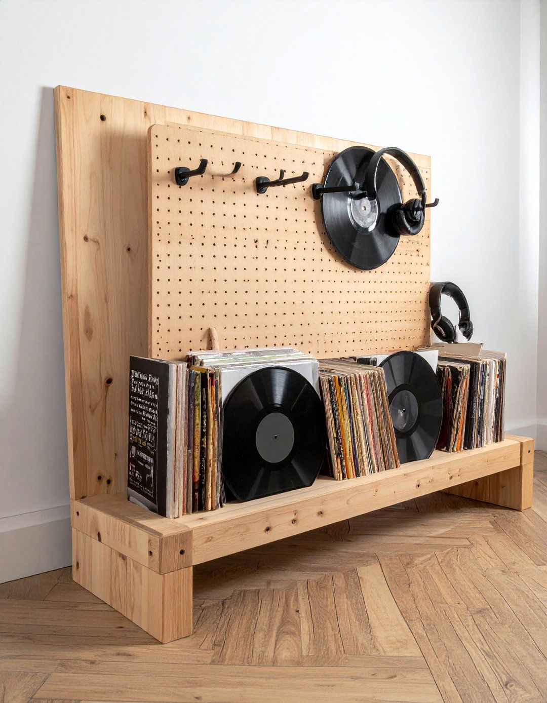 Pegboard record display - 30 record collection display ideas