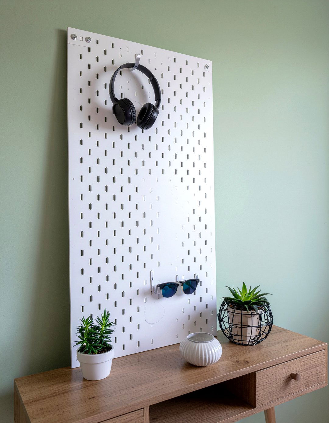 Pegboard wall organizer - 30 bedroom storage ideas