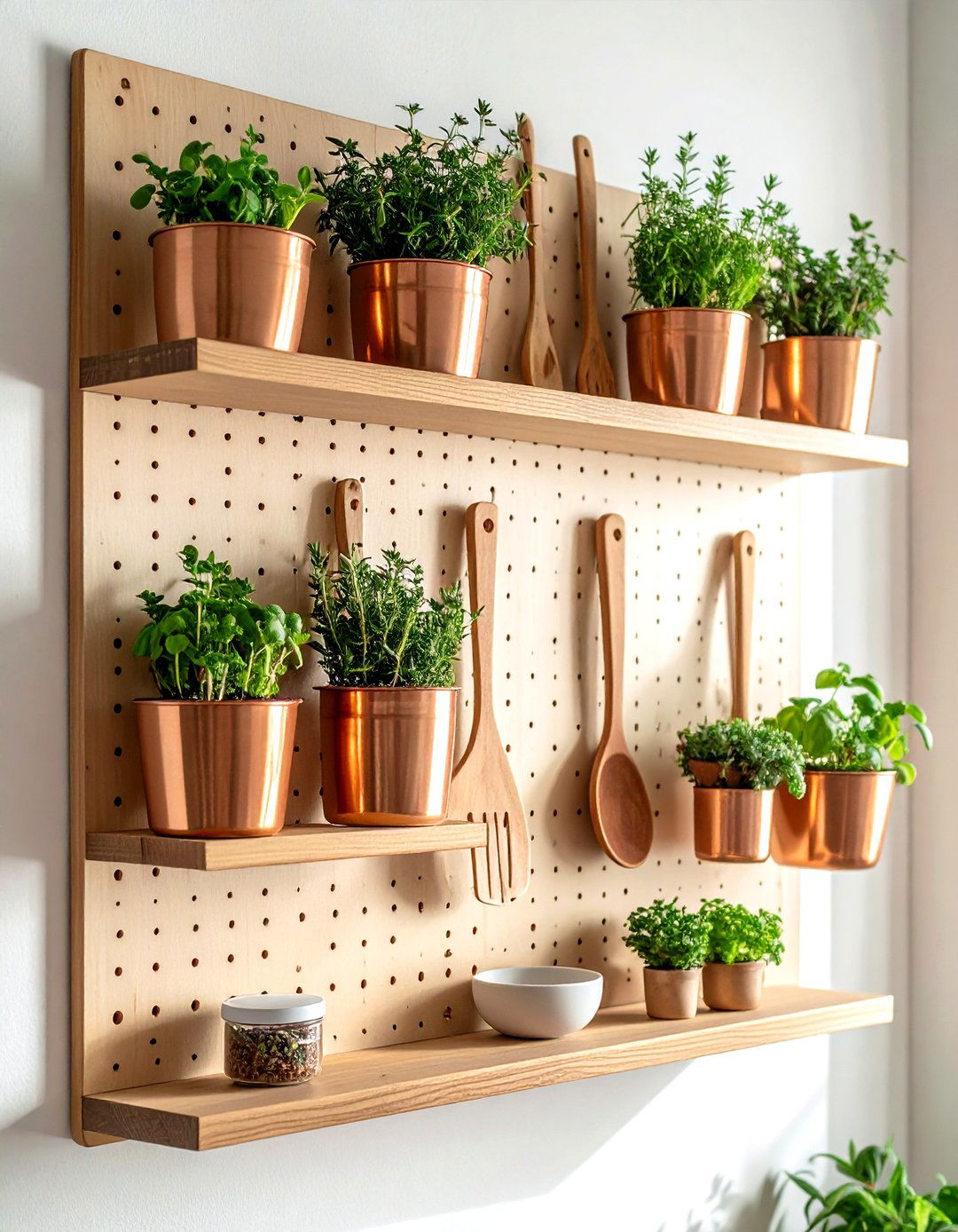 Pegboard wall organizer - 30 kitchen storage hacks