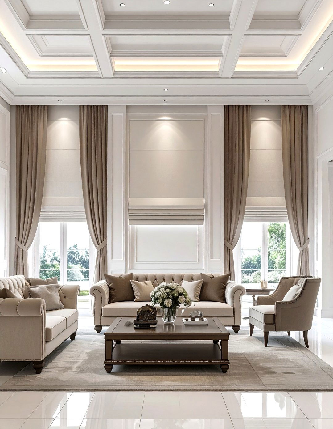 Pelmet box window treatment - 30 living room window treatment ideas