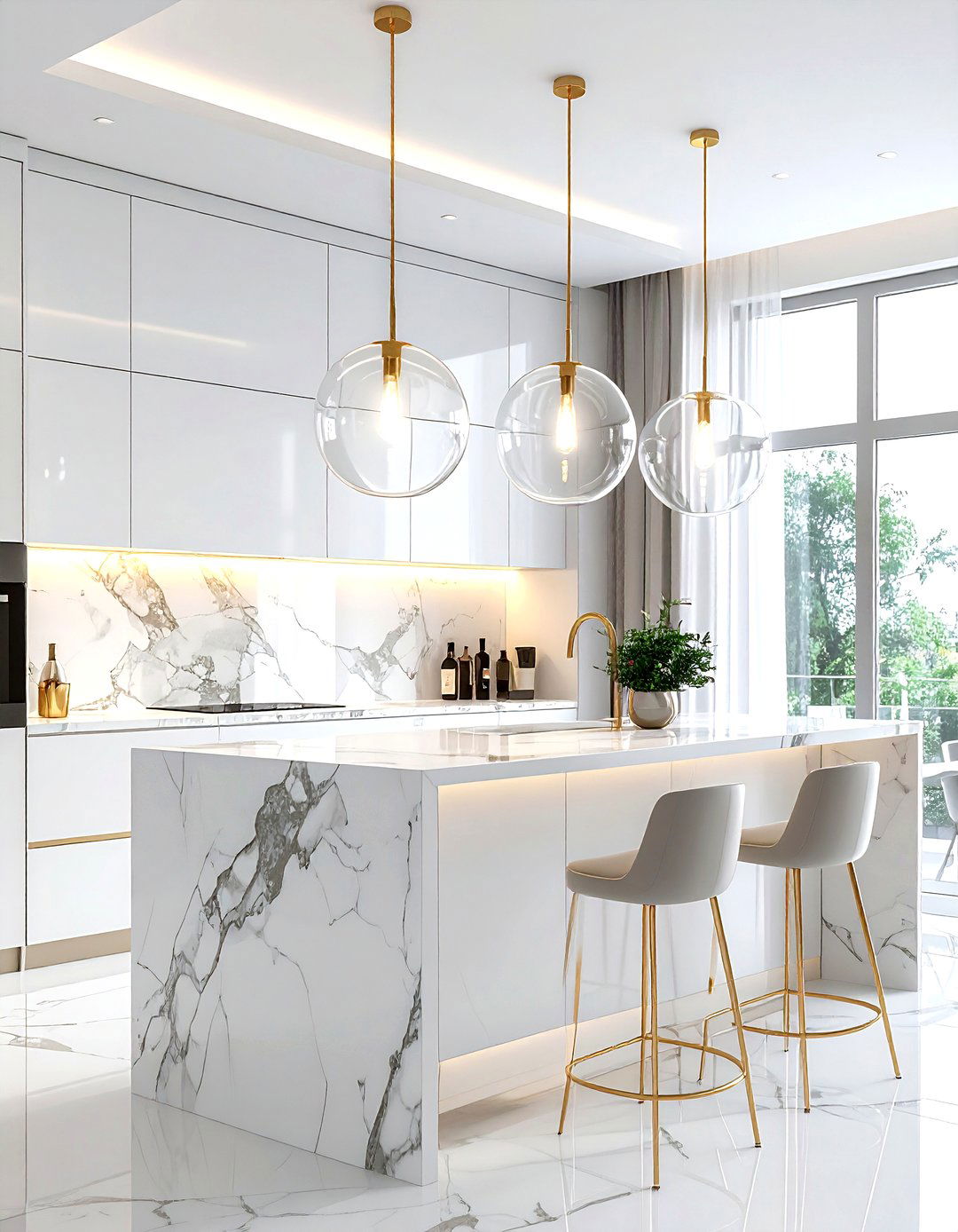 Pendant Lights Over Bar - 30 kitchen bar ideas