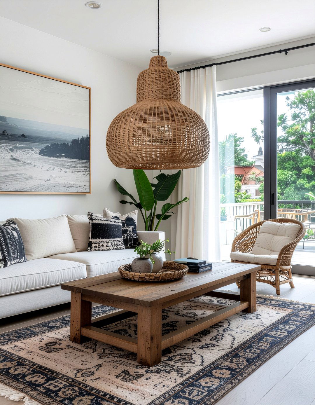 Pendant light over coffee table height - 30 living room light fixture placement