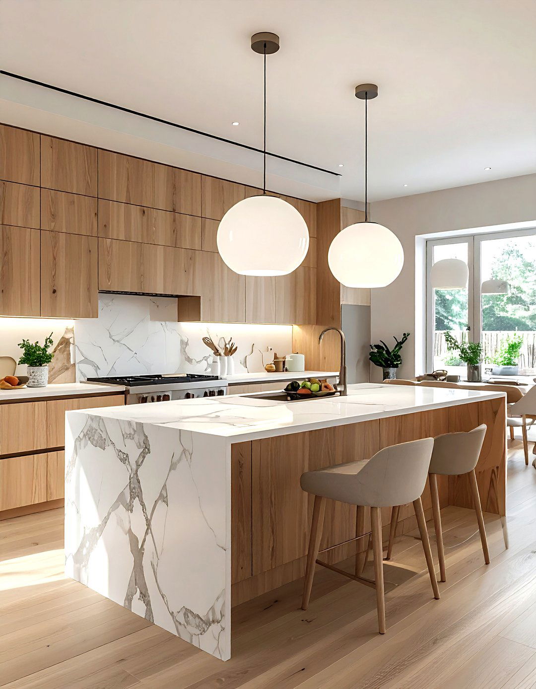 Pendant lighting kitchen island - 30 Nordic kitchen ideas