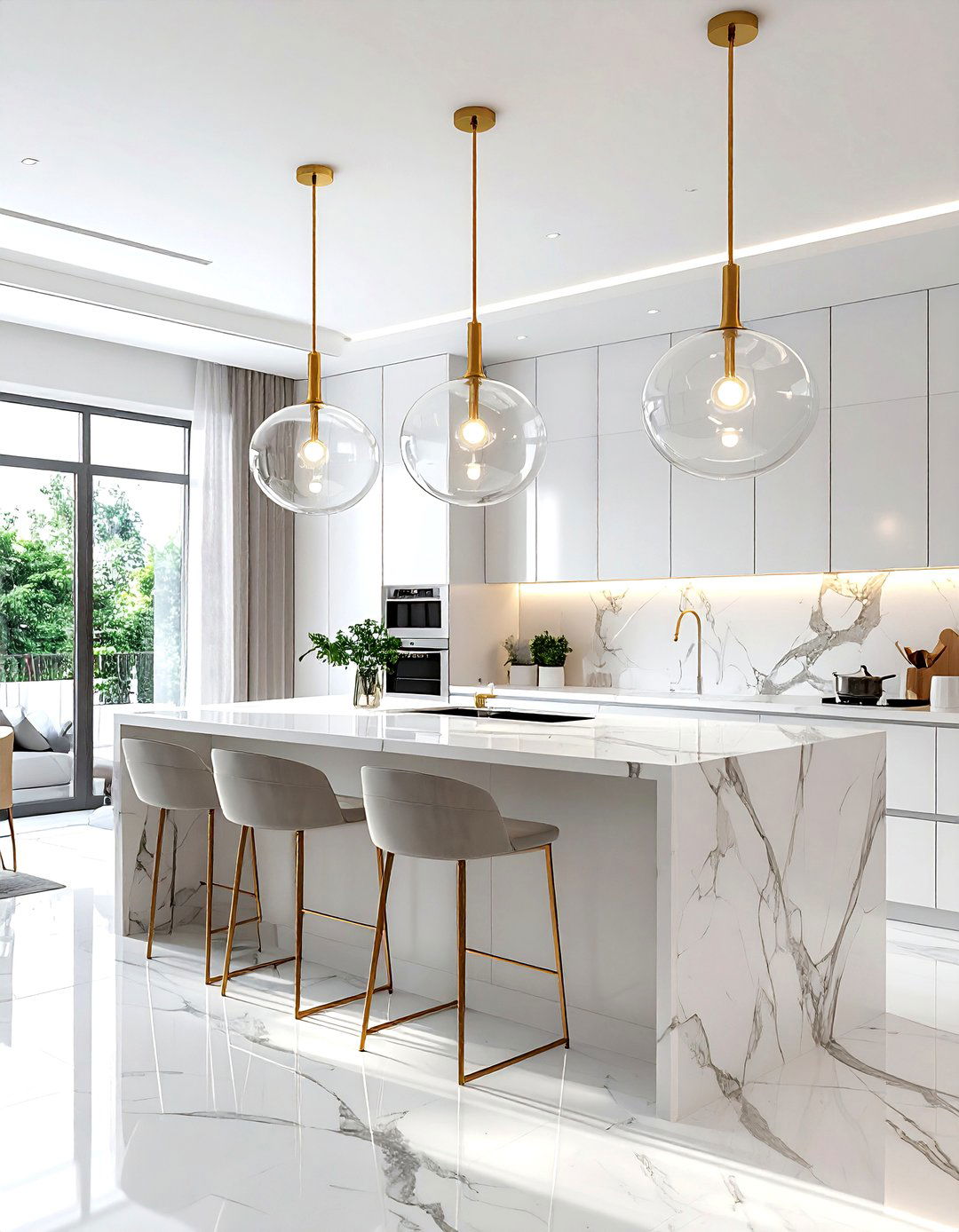 Pendant lighting over island - 30 dream kitchen ideas