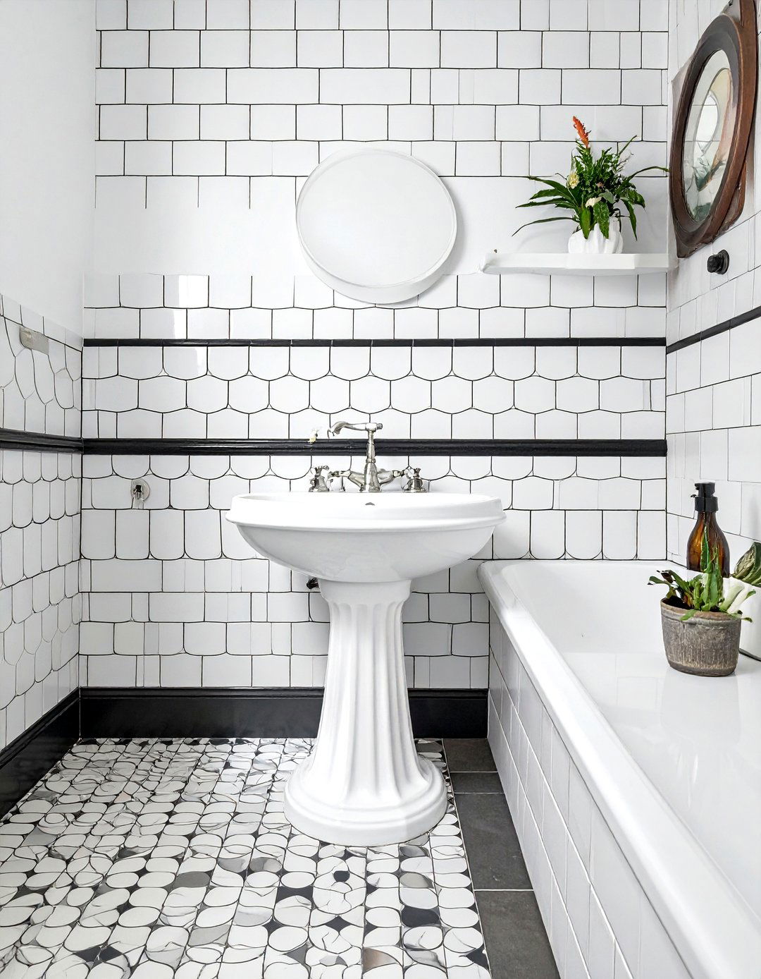 Penny Accent Wall - 30 feature wall tile bathroom ideas