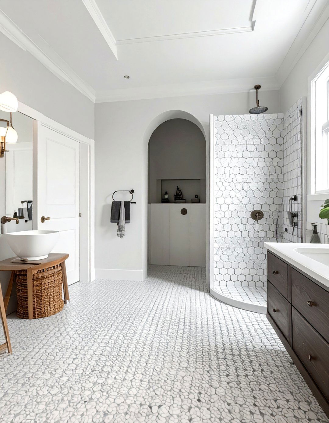 Penny Round Porcelain Bathroom - 30 porcelain bathroom ideas