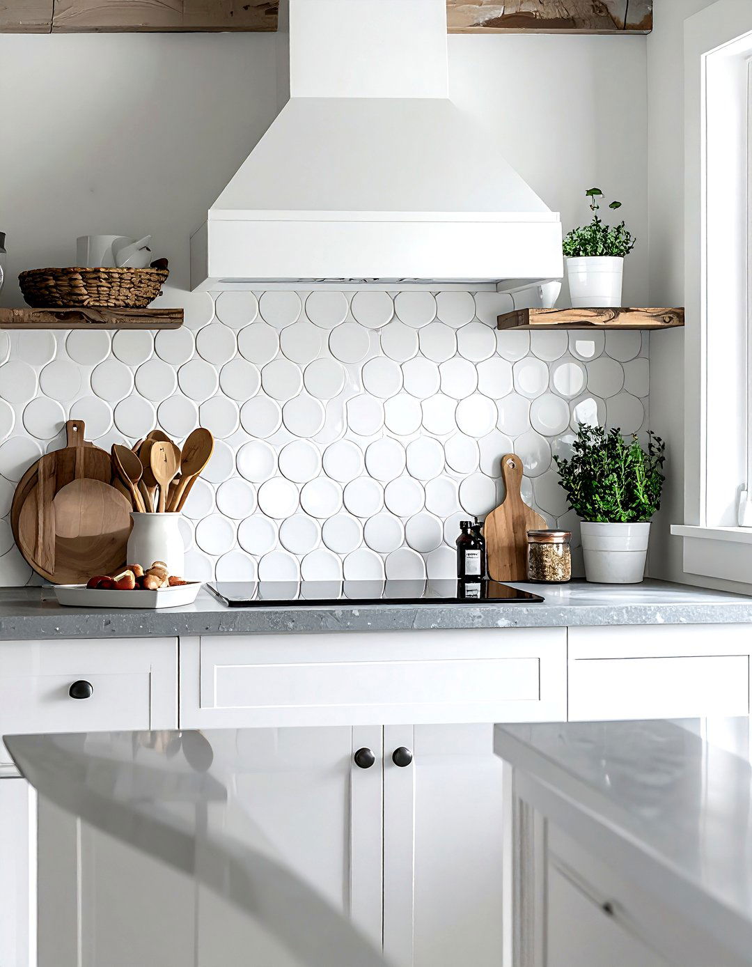 Penny Tile Backsplash Decal - 30 peel and stick kitchen ideas