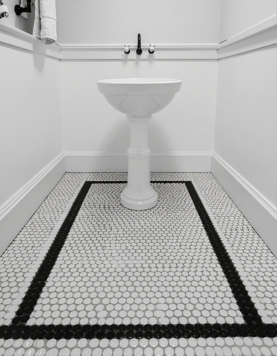 Penny Tile Floor - 30 bathroom period style ideas