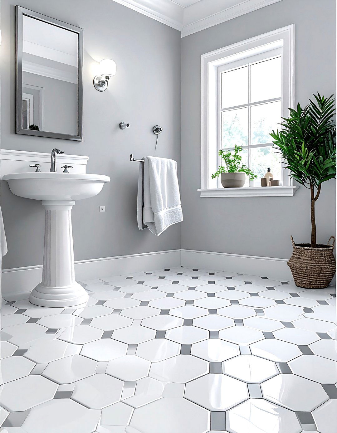 Penny Tile Flooring - 30 timeless bathroom ideas
