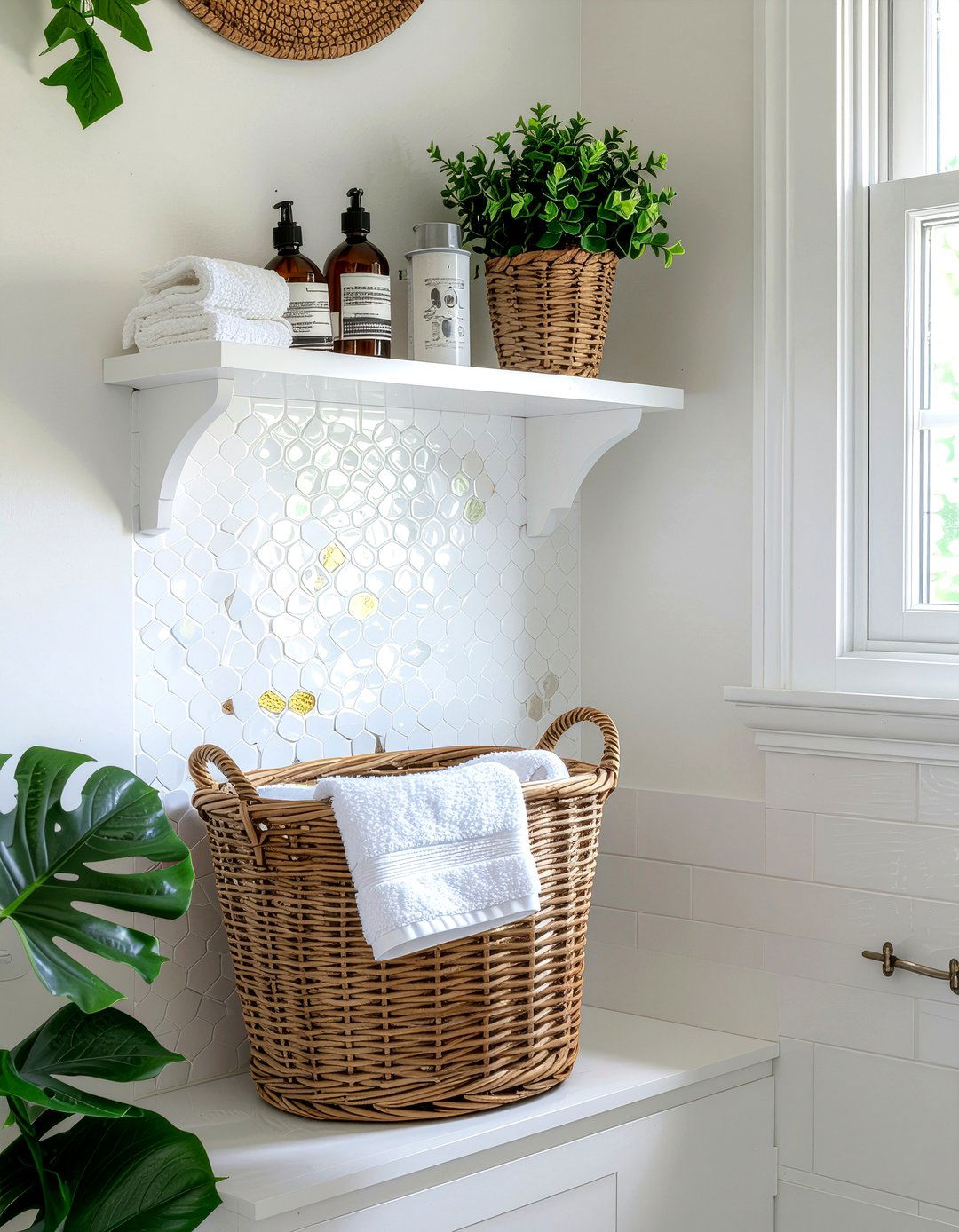 Penny Tile Niche - 30 bathroom recessed shelf ideas