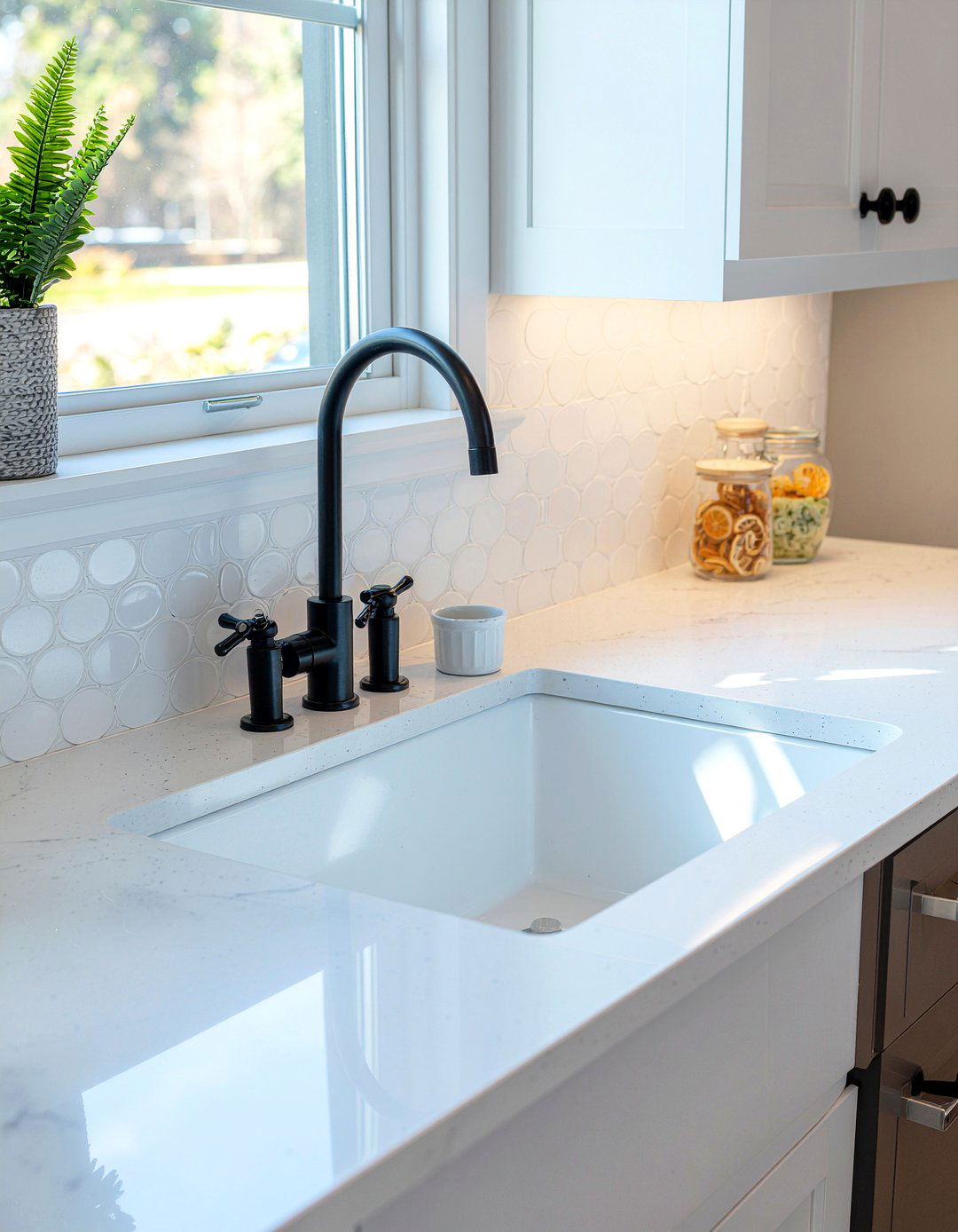 Penny tile backsplash - 30 retro kitchen ideas