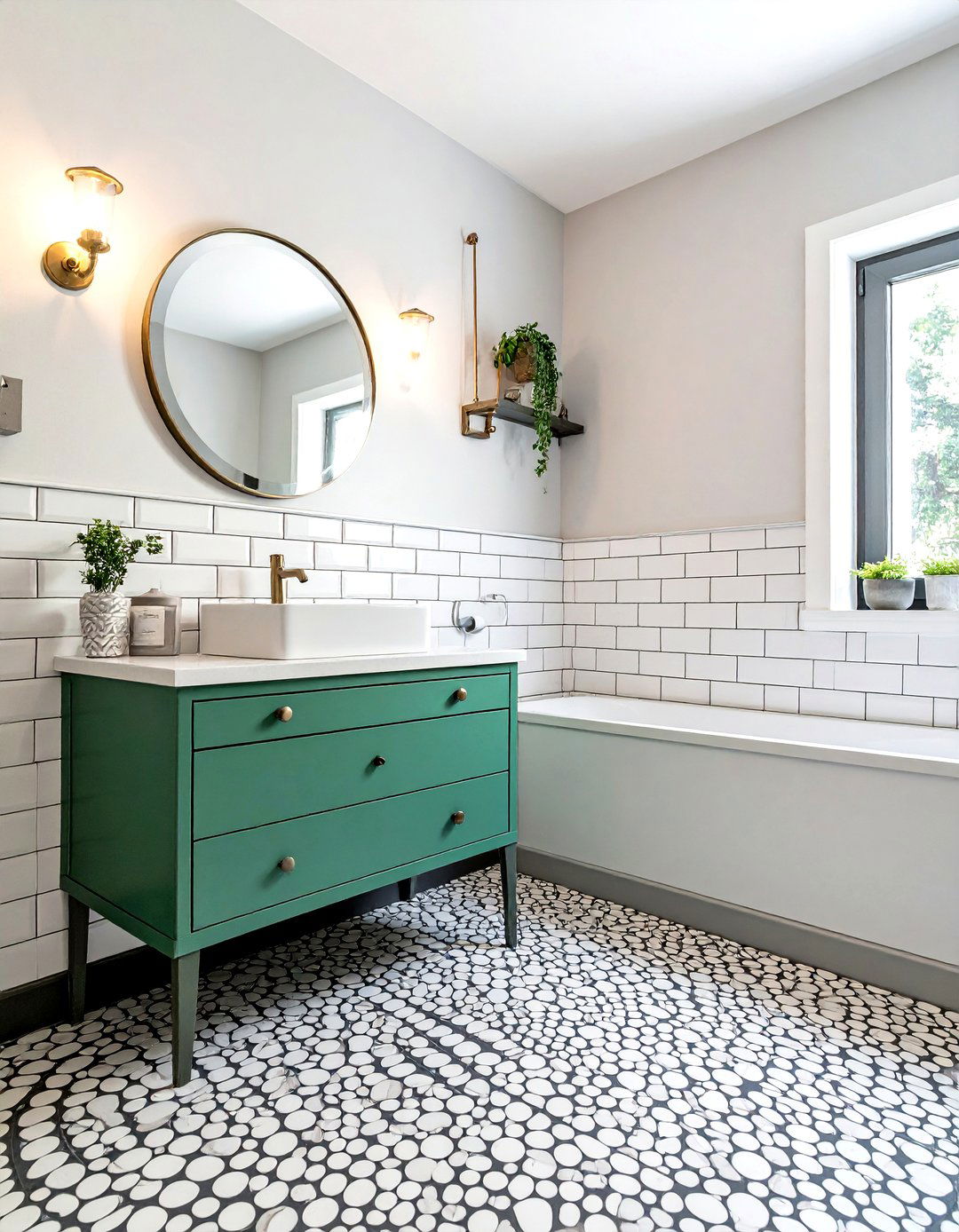 Penny tile bathroom floor - 30 ceramic tile bathroom ideas