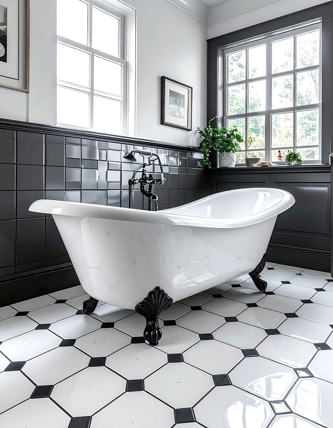 Penny tile floor - 30 tiny bathroom ideas