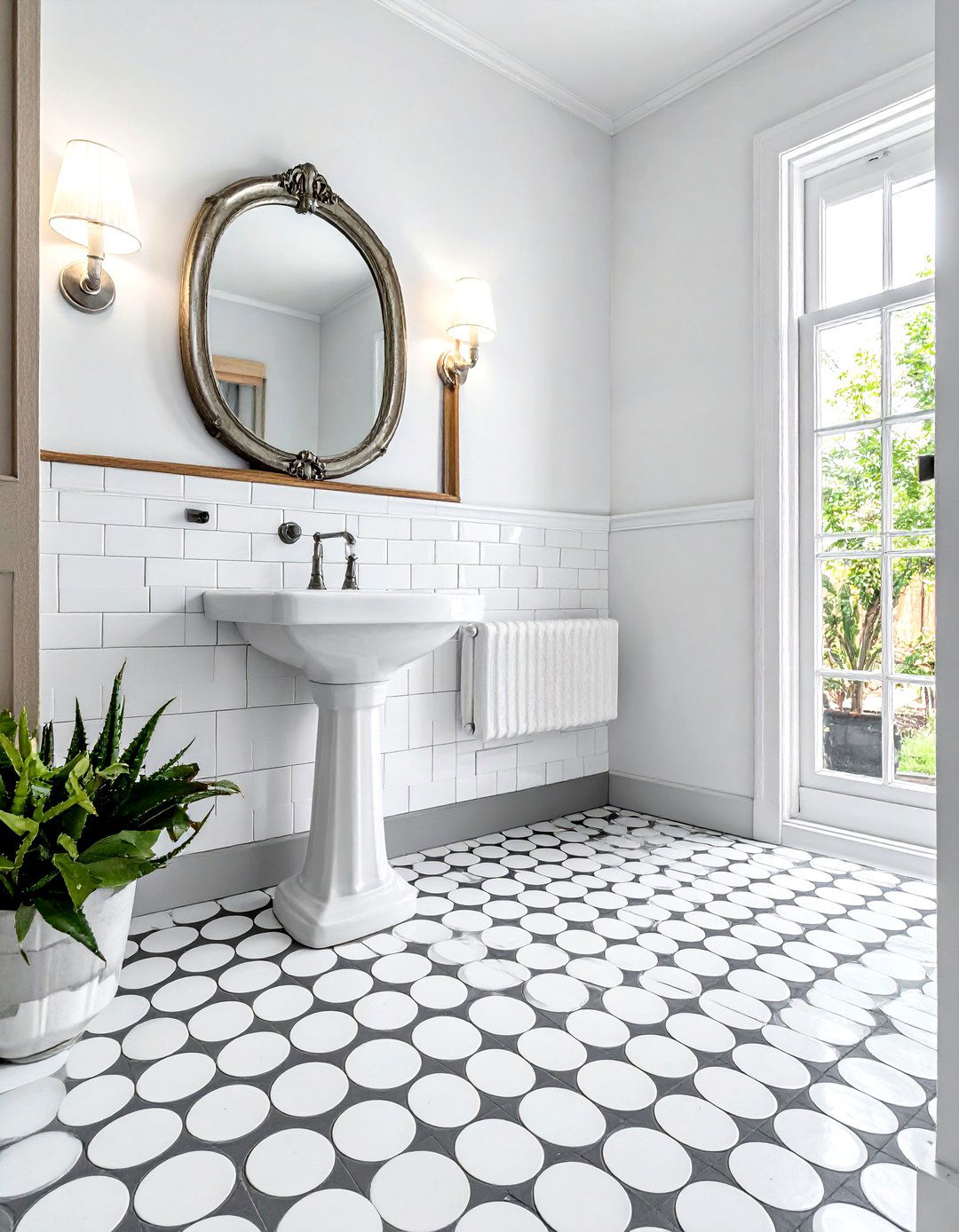 Penny tile flooring - 30 Southern bathroom ideas