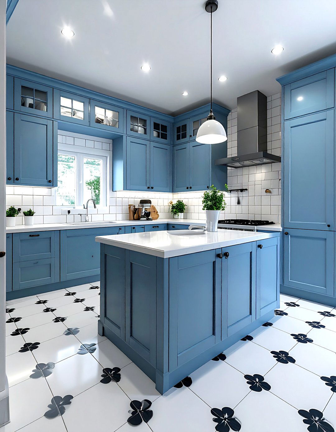 Penny tile kitchen floor - 30 kitchen pattern mixing ideas
