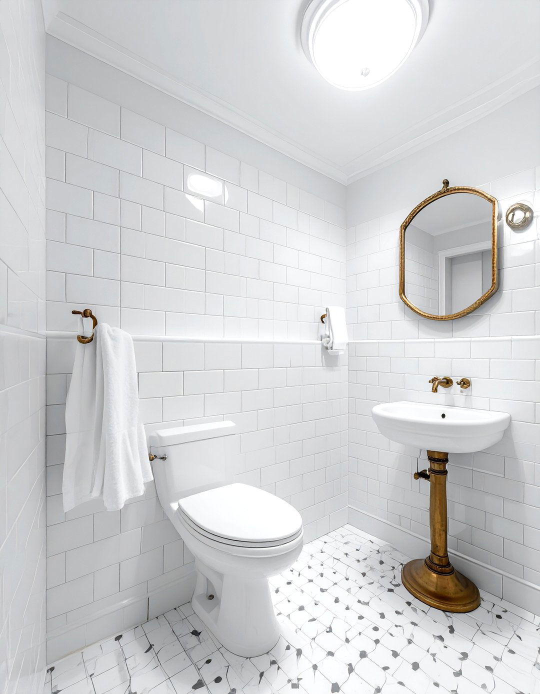 Penny tile powder room - 30 penny tile bathroom ideas