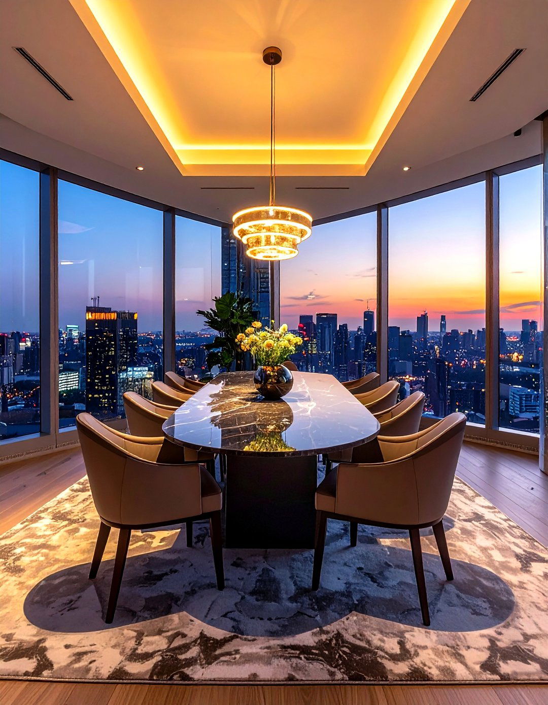 Penthouse dining room - 30 sumptuous dining room ideas