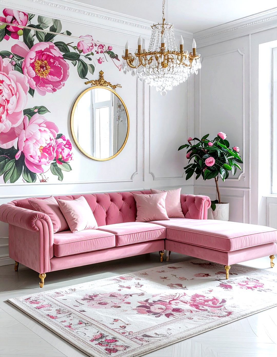 Peony Floral Wallpaper - 30 living room botanical wallpapers