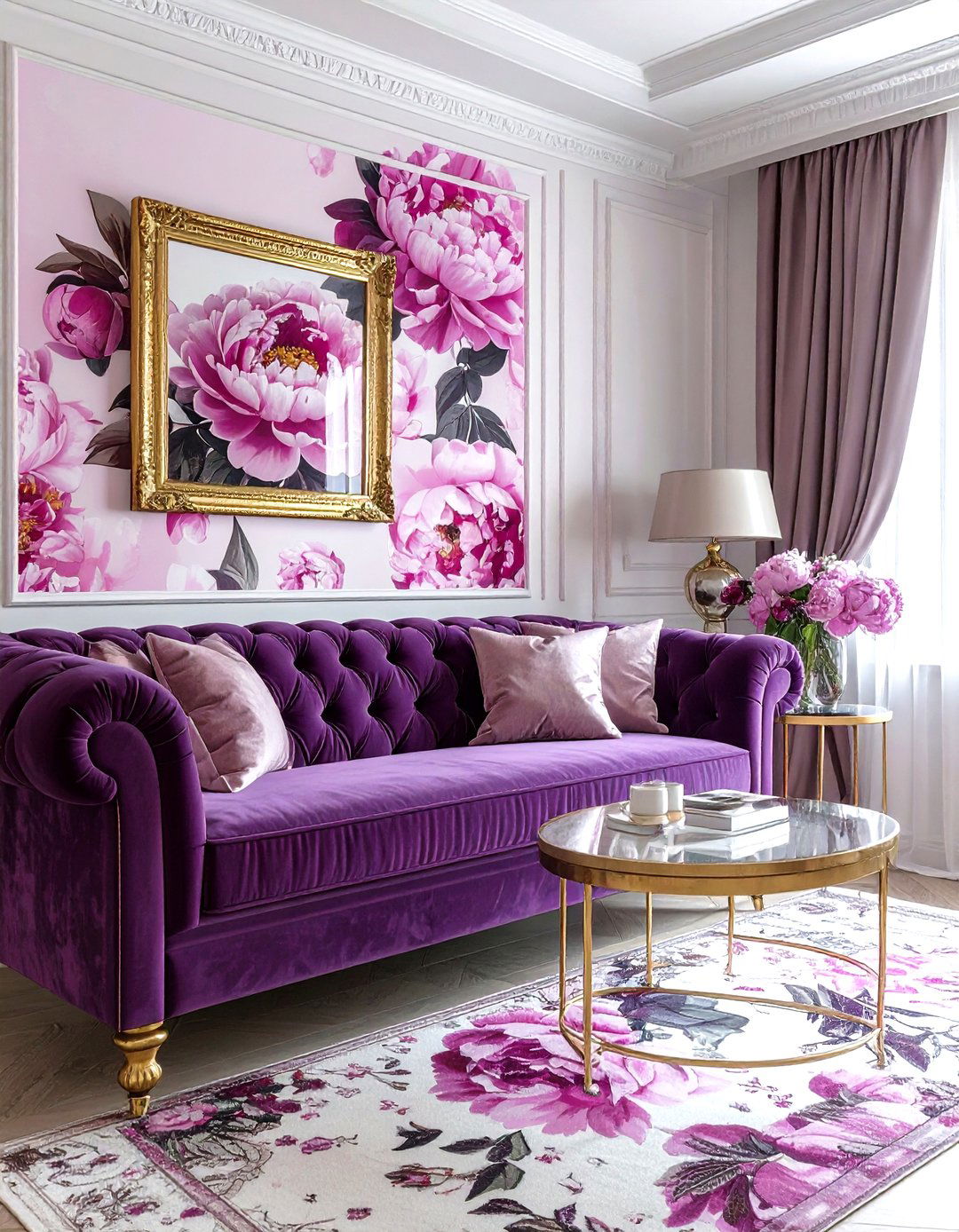 Peony Floral Wallpaper - 30 living room floral wallpapers