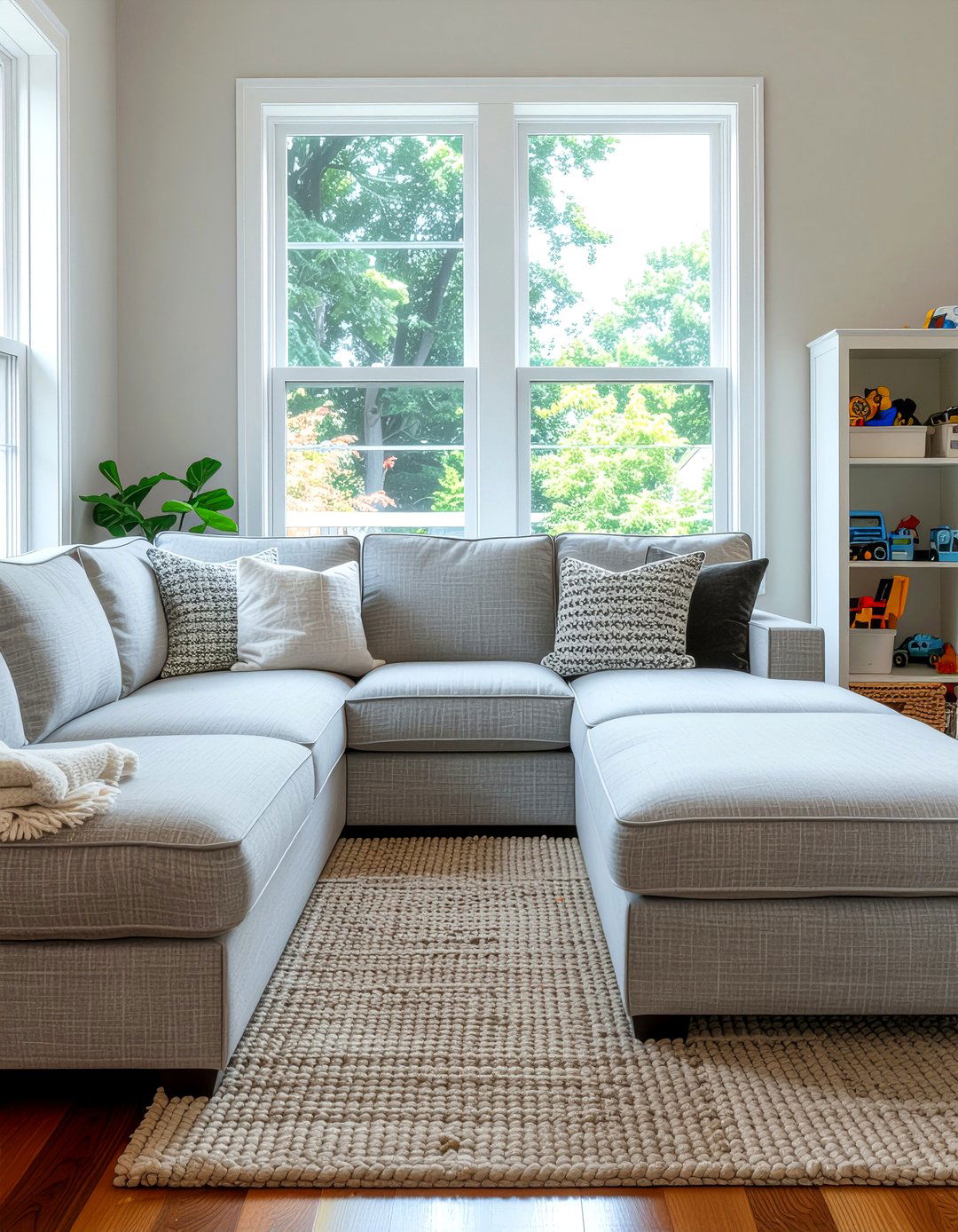 Performance Fabric Sofa - 30 living room upholstered sofa ideas