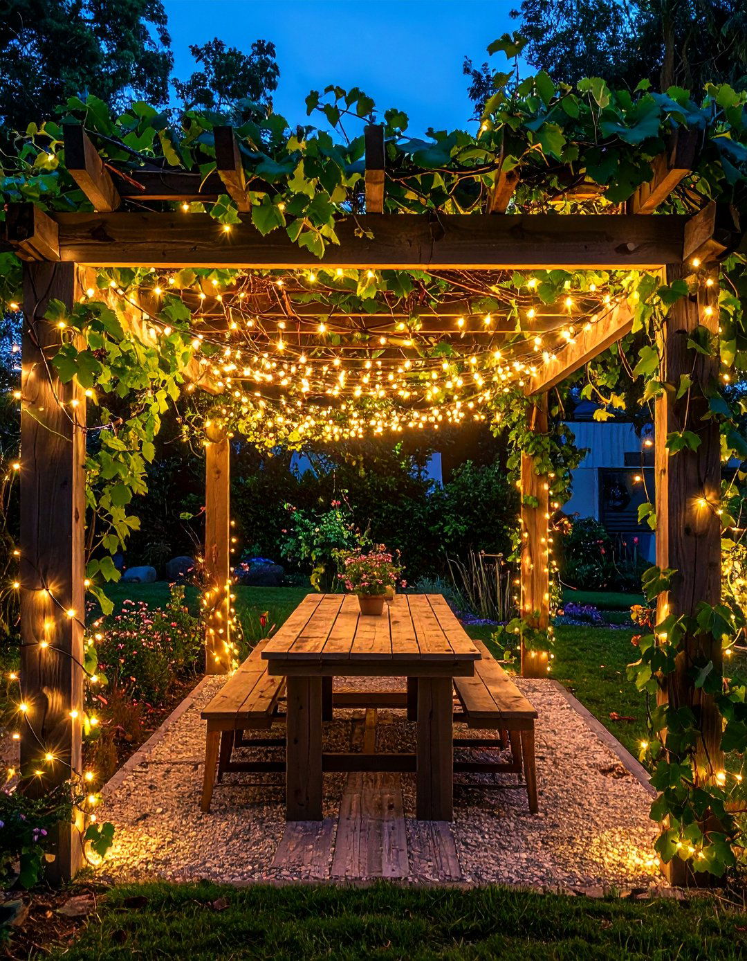 Pergola fairy lights - 30 outdoor lighting ideas