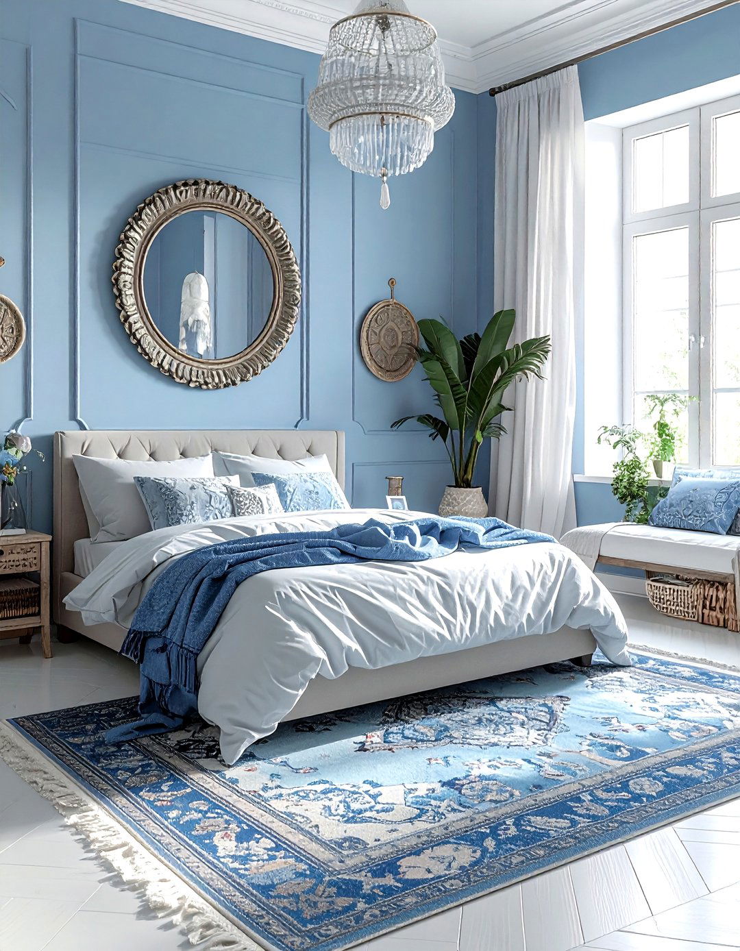 Periwinkle Bohemian Bedroom - 30 bohemian blue bedroom ideas
