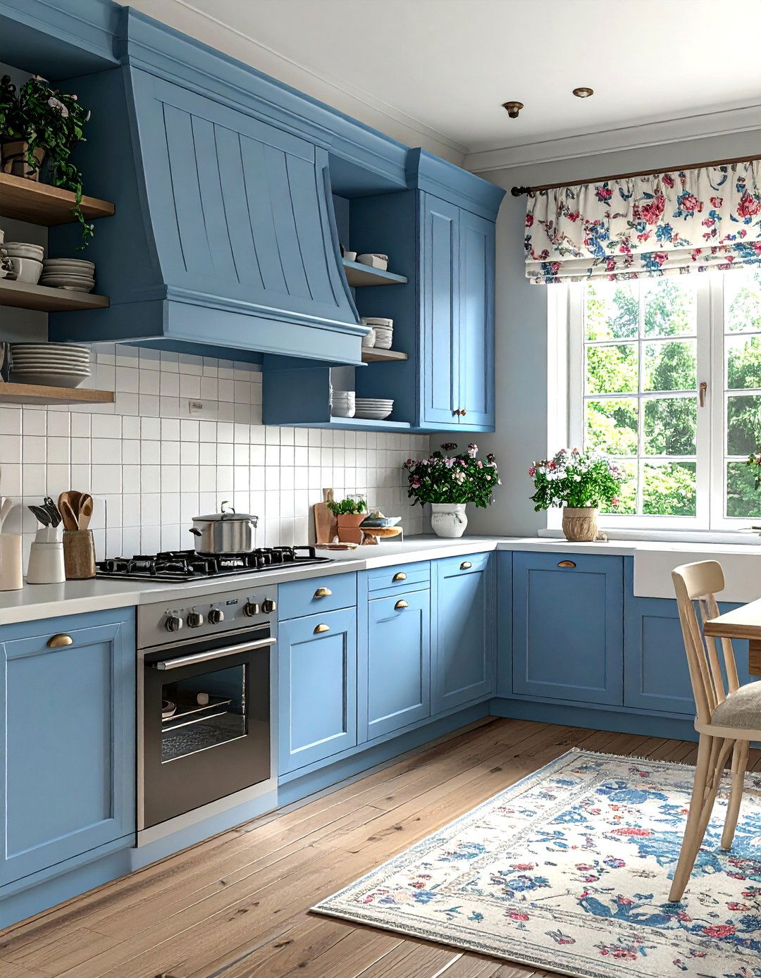 Periwinkle Cottage Kitchen - 30 blue kitchen decor ideas