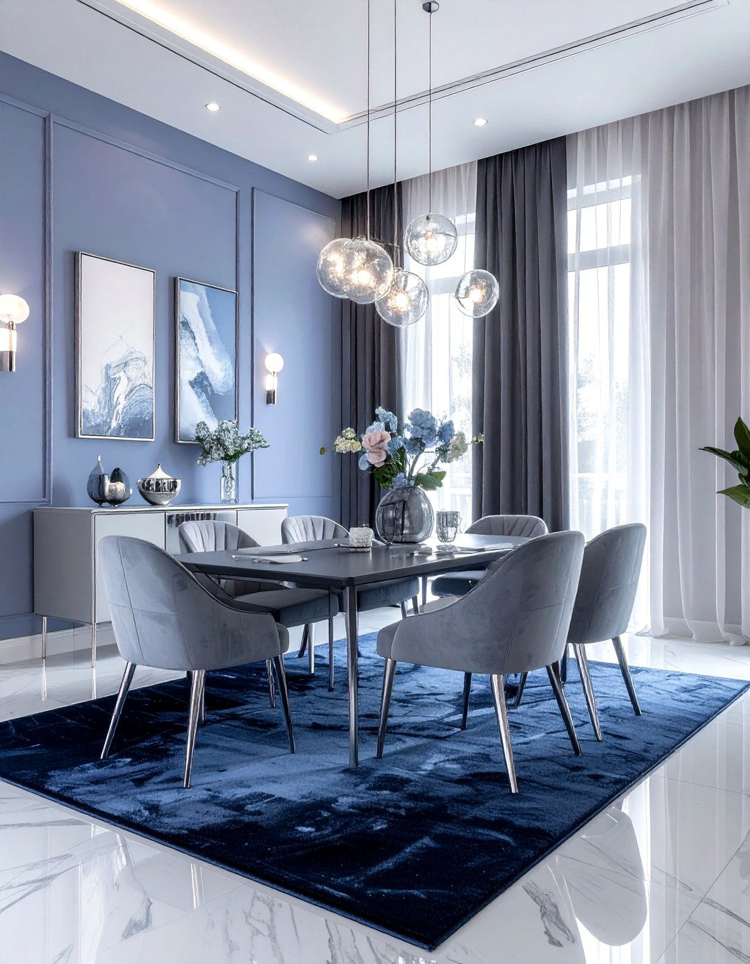 Periwinkle Dining Room - 30 pastel dining room ideas