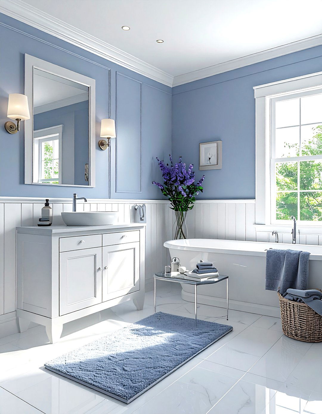 Periwinkle bathroom walls - 30 purple bathroom color schemes