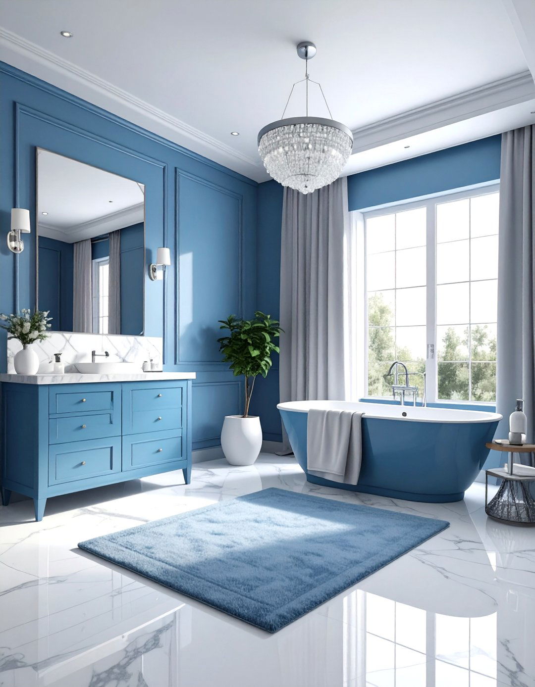 Periwinkle blue bathroom design - 30 pastel bathroom ideas