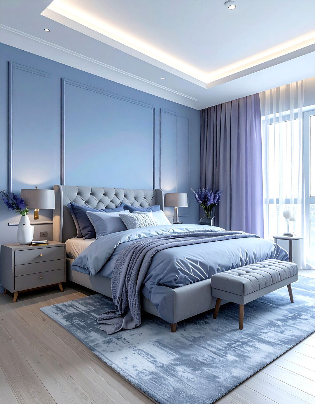 Periwinkle blue bedroom - 30 modern blue bedroom ideas